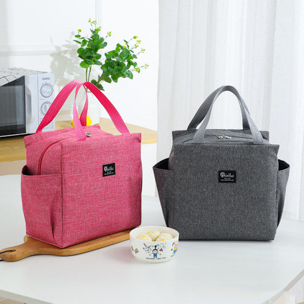 Frokosttaske til voksne børn Tyk Bærbar Pink