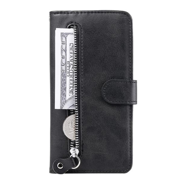 iPhone 16e Klassisk Lynlås Pung Etui - Sort Svart black