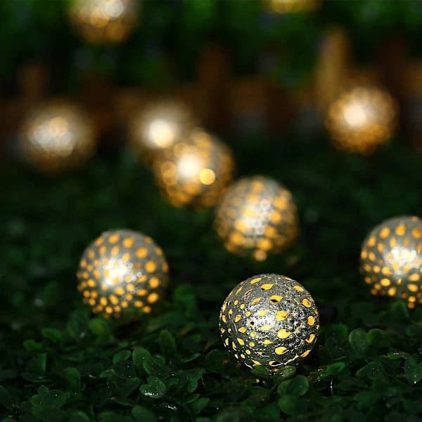 Valosarja, vedenpitävä 20 Led Metal Goble Lantern Solar String[CO]
