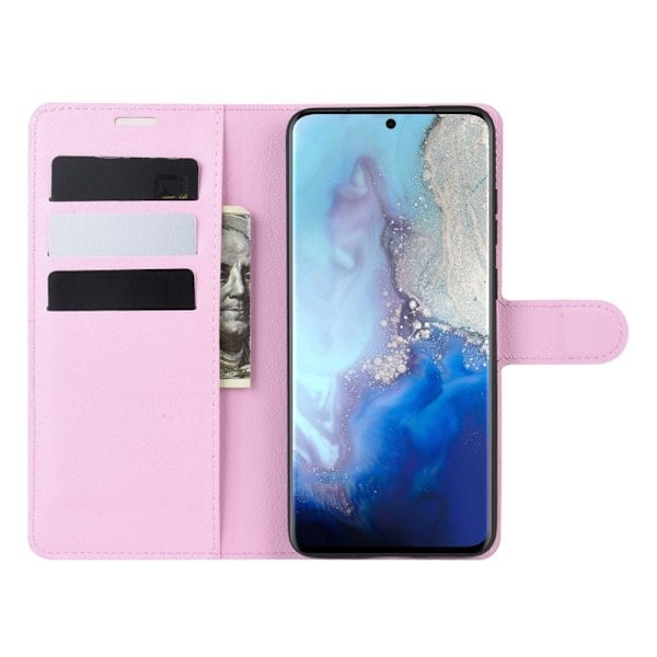 Samsung Galaxy S20 - Litsi Lompakkokotelo - Vaaleanpunainen LightPink Vaaleanpunainen