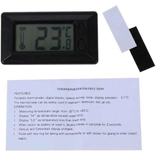 2 kpl Digitaalinen LCD-näyttö Auton sisälämpötilamittari[co]