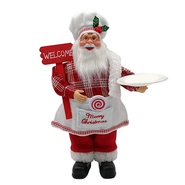 Chef Santa Claus Figurines Merry Christmas Figure Decorations Table Decor Santa Claus Decorations, Standing Christmas Santa Claus