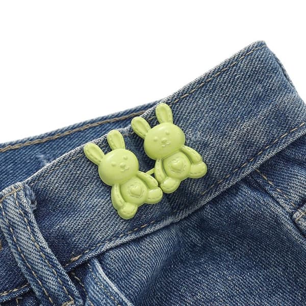 Midjeknapp Jeans Belte Spenne GRØNN