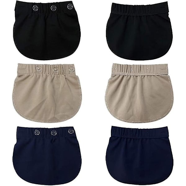 Justerbara midjevidgare för Lmell kvinnor graviditet, 3 stycken (svart, blå och khaki)