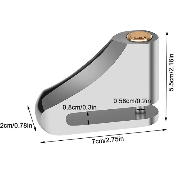 Scooter Anti-tyveri Motorsykkel Skivebremslås (sølv), Scooter Skivebremslås, Anti-tyveri Skivebremslås, For Elektrisk Scooter, Sykkel, Motorsykkel