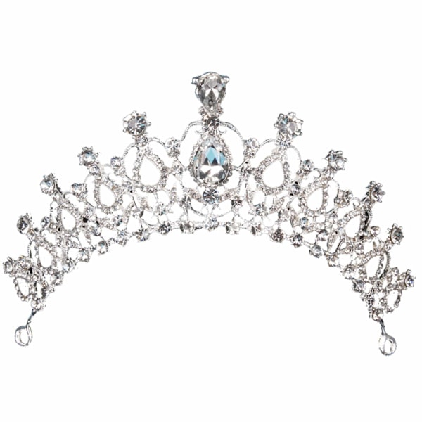 Ladies' Silver Crown Crystal Princess Water Diamond Queen Crown Wedding Bridal Hair Accessories Birthday Ball Party