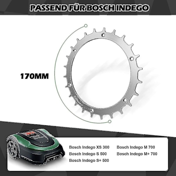 2-pack rostfria spikar för Bosch Indego Xs 300 400 500 M700 robotgräsklippare, fint avfasade med förbättrat grepp, 14 rostfria...