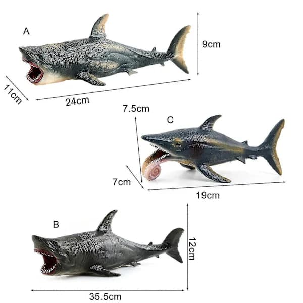 Stor Megalodon Haj Legetøj Praktisk Evne Rustfri Bedste Samling Havdyr Hvidhaj Figur til Dekor B[co]