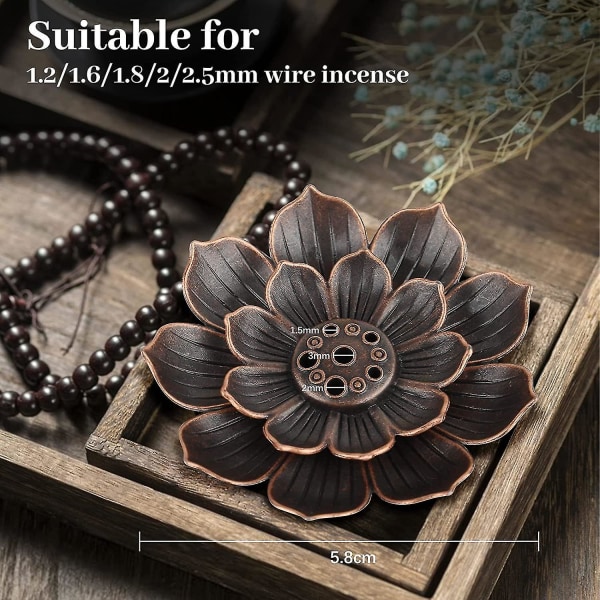 2 stk. Messing Røgelseholder, Lotus Røgelseholder, Røgelseholder, Røgelsebrænder, Røgelsebrænder, 6 Huller Røgelseholder Uden Røgelsespinde