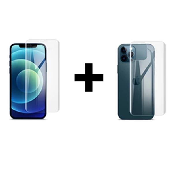 iPhone 12 Hydrogel Screen Protector Front & Back HD 0.2mm Transparent transparent