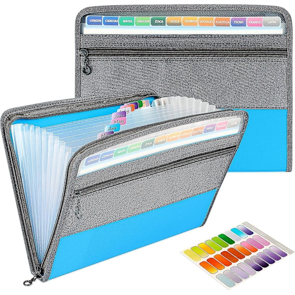 13 Pockets Expanding File Folder With Zipper Closure. A4 File Organiser/plastic Gift