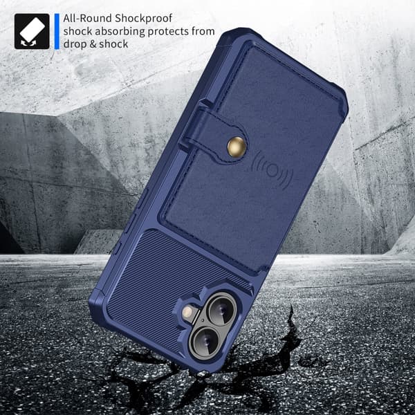 Multi-Slot Etui iPhone 16 Blå