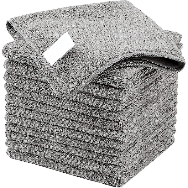 Microfiber Cleaning Cloth, All Purpose Microfiber Towels, Streak-free Cleaning Cloths, Pack Of 12, Grey, Size 30 X 30 Cm