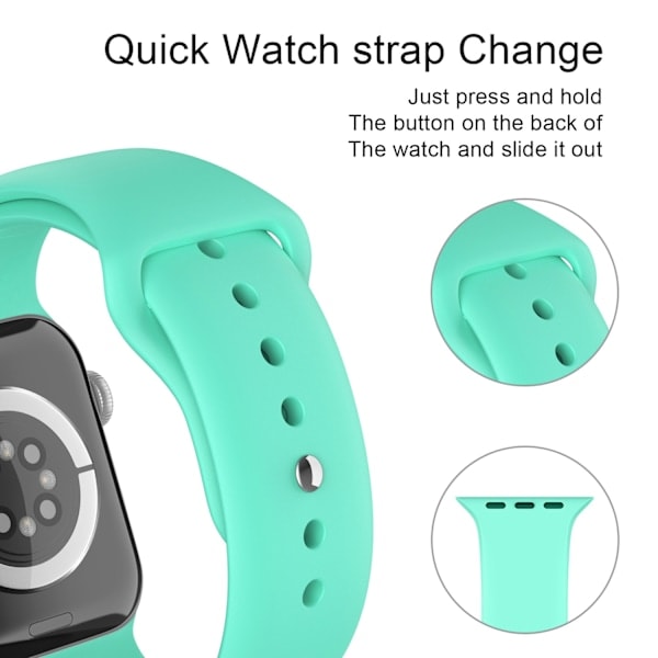 Apple Watch 38/40/41 mm Silikone Armbånd (S/M) Mintgrøn