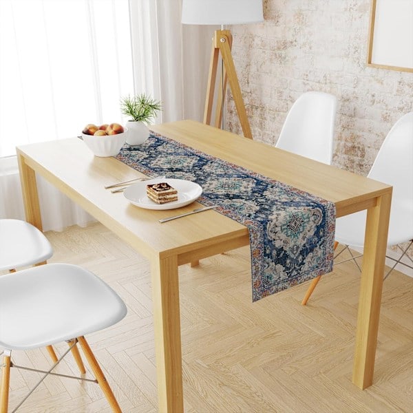 Boheme Stil Orange Bordløber, Landlig Rustik Bondegård Magisk Efterår Køkken Spisebordsdekoration til Hjemmefestdekor 33x183 cm Style 2