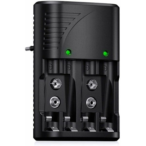 Universal SR AA/AAA/9V batterioplader, 6802 hurtigoplader