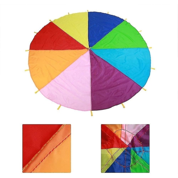 Barnlek Parachute, Utomhuslek Tält Multi-färg Regnbåge Flygande Parachute (2m)