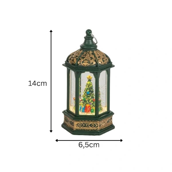LED-lykt juletre dekorasjon med glitter[CO]