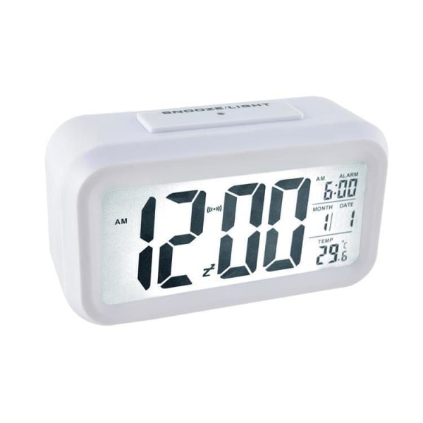 ISO Väckarklocka Digital med termometer vit