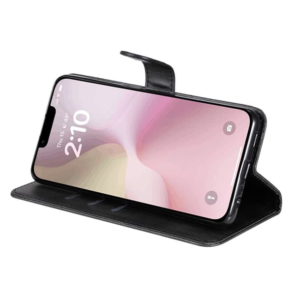 iPhone 16e Klassisk Lynlås Pung Etui - Sort Svart black