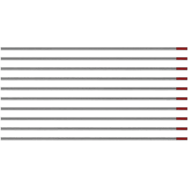 TIG-hitsausvolframielektrodit, joissa on 2 % toriumia WT20 (punainen) 1,6 mm * 150 mm 10 kpl pakkauksessa