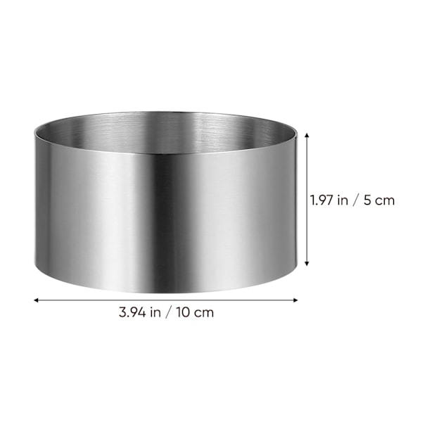 4 stk rustfritt stål rund kakeform mousseform kakeform kjeks bakeform kjekslagingsverktøy (4x4x1,9 tommer)