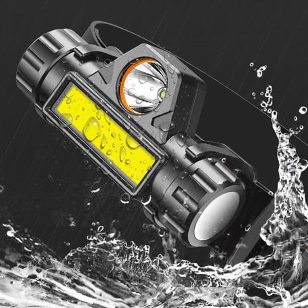 LED-otsalamppu Vedenpitävä 800lm COB XOG USB musta black