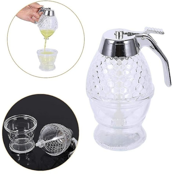 Honungsdispenser 200 ml Akryl Honung Sirup Dispenser Glasbehållare Bärbar Sap