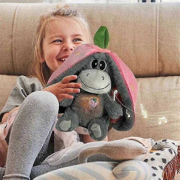 Blød Plysæsel med Åndedrætsfunktion, Bedårende Kæledyr til Børn Pink[CO]