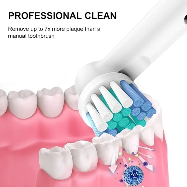 8-pack Professional Electric Toothbrush Heads - Medium Soft Bristles for Precision Cleaning