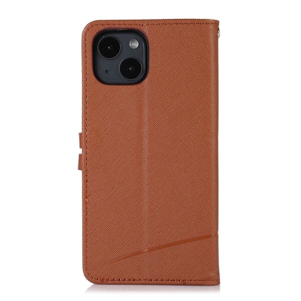 iPhone 14 Etui Vævet Tekstur Brun