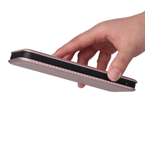 iPhone 14 Pro Max Deksel Flip Karbonfibertekstur Rosegull
