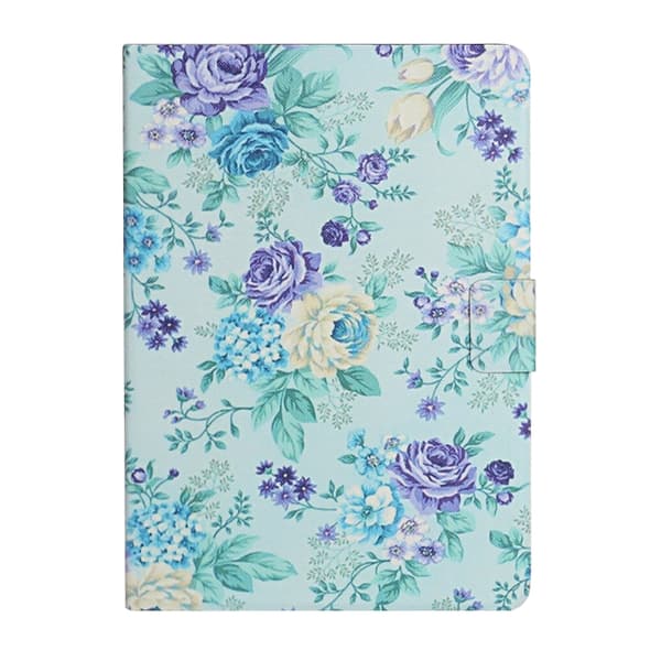 iPad 11 11th Gen / 10.9 10th Gen 2022/2025 Leather Case with Solid Color Stitching - Smart Tablet Cover Lila blomma