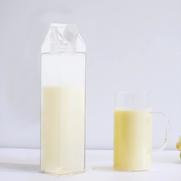 Doitool Glasvattenflaskor 3 st Plastflaskor Kartong Vattenflaska Genomskinlig Låda Flaska Bärbar Vattenflaska Med Lock För Utomhussporter 500ml Camping
