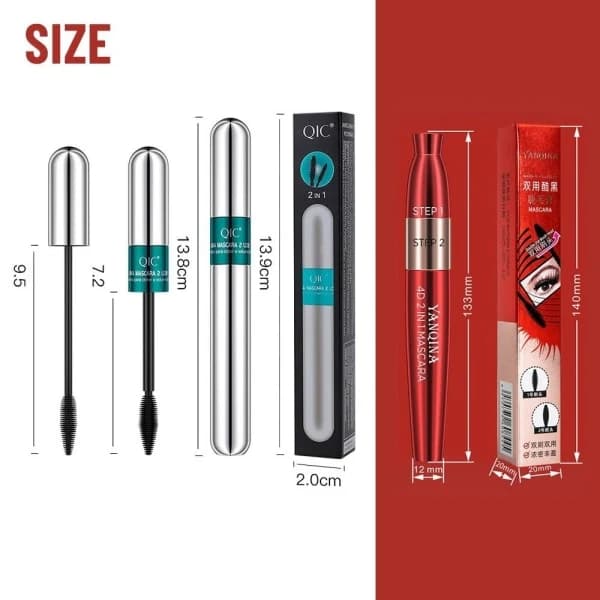 4d Silk Fiber Eye Black Double Head Mascara 1 1