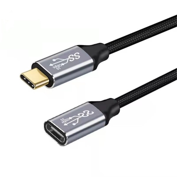 1m USB-C 3.1 Gen2 Han - USB-C Hun Adapter Kabel Sort