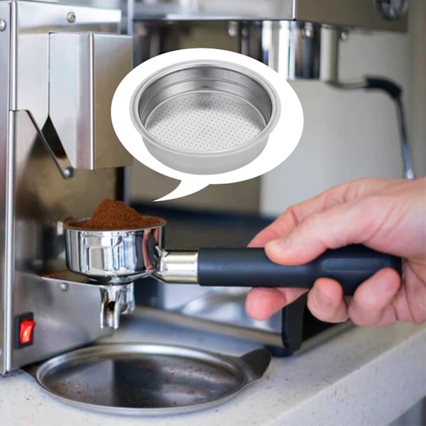 Rustfrit stål kaffefilter, dobbeltlags trykfilterkurv Espressofilterkurv til kaffemaskine