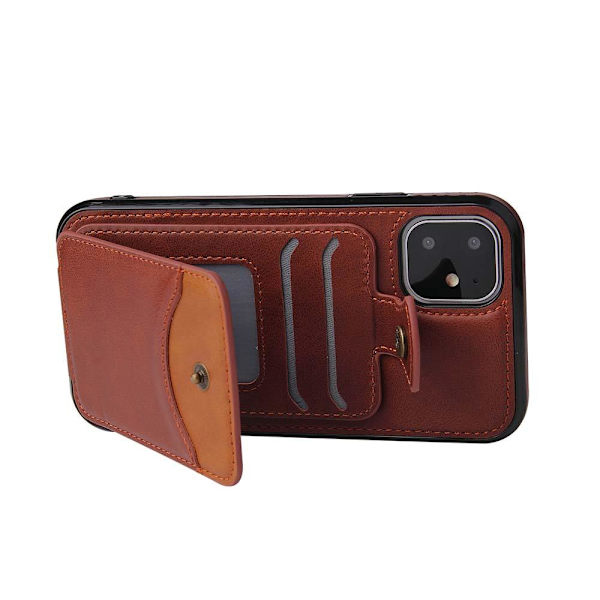 iPhone 12 Mini - Thoughtful Stylish Case with Card Holder Grå