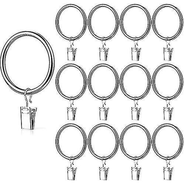 50 stk. Metal Gardinringe med Klips Hække 50mm Indvendig Diameter