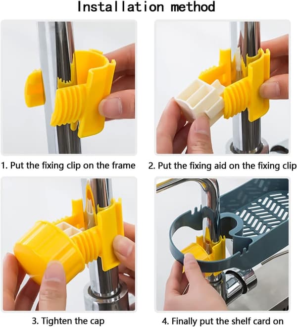 (Blue) Sink Sponge Holder, Kitchen Sink Storage Drain Durable Storage Space for Kitchen Sponge Vegetable Fruit Washing Sink Bathroom