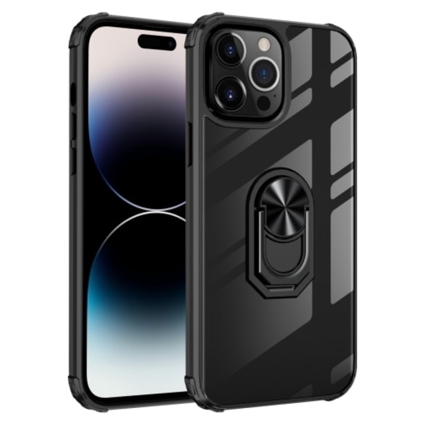 iPhone 14 Pro Max Cover Stødsikkert Armor Ring Sort