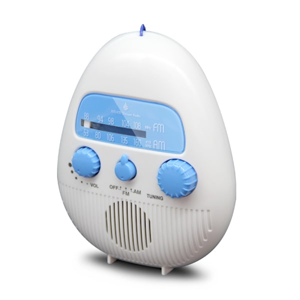 Shower Radio, Portable AM/FM Shower Bathroom Radio with Rotating Knob, Built in Speaker, 96 Bit HD Shower Radio Speaker