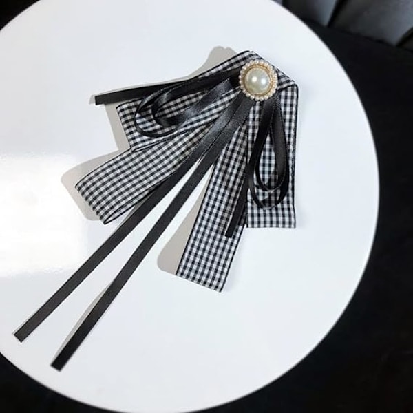 Bandbrosch med pärlor, rosett slips för kvinnor, jabot-rosett, skjorta, jabot-slips för uniform