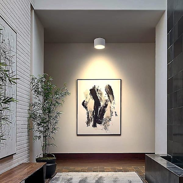 Hvid LED loftspot 3000k varm hvid 12w loftspot armatur stue spisestue køkken korridor soveværelse 120mm