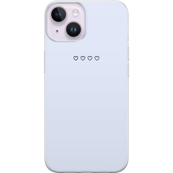 Apple iPhone 15 Plus Transparent Skal Hjärta