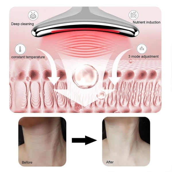 Kasvojen ja kaulan kauneuslaite, monitoiminen ihonhoitotyökalu, 7 värillinen LED-kasvojen ja kaulan hieroja, sopii päivittäiseen ihonhoitoon...