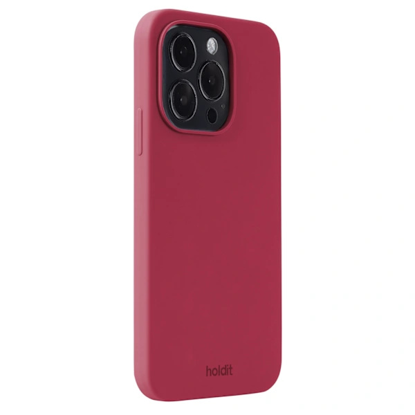 held iPhone 14 Pro Mobilskal Silikone Rød Fløjl 46[CO]