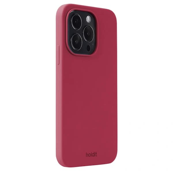 held iPhone 14 Pro -puhelinkuori silikoni punainen sametti 46[CO]