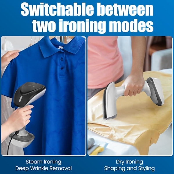 aftfull Handheld Steamer, 1200W with Fast Ceramic Heating Plate, 2 in 1 Ironing and Garment Steamer