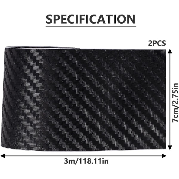 3d kolfibertejp rulle kolfiber skydd remsa dörrtröskel anti-steg vattentät 3d bil klistermärke(7cm*3m)